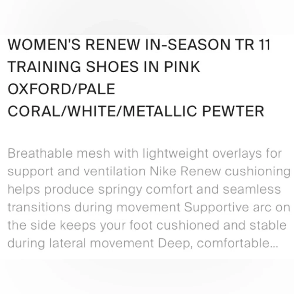 Nike Renew In Season Cross Trainer Rose Pink Metallic Pewter Silver Women Size 8